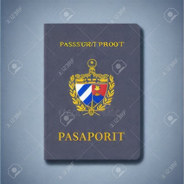 Passaporto di Cuba. Modello di ID cittadino. Illustrazione vettoriale