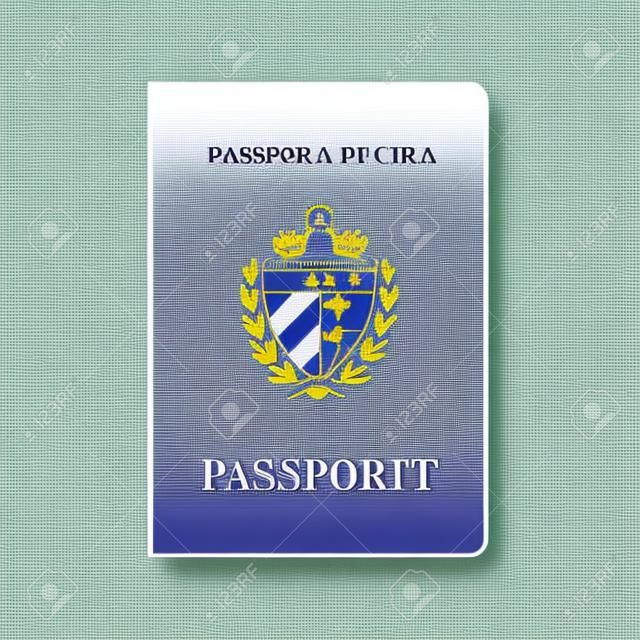 Passaporto di Cuba. Modello di ID cittadino. Illustrazione vettoriale