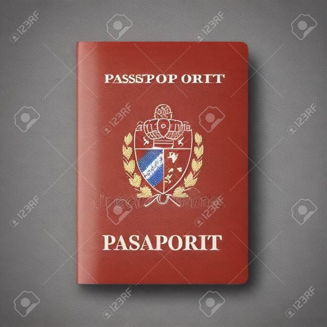 キューバのパスポート。市民IDテンプレート。ベクトルイラスト