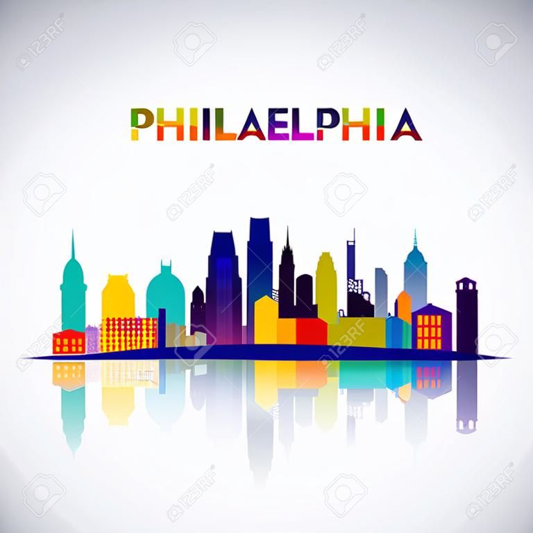 Philadelphia skyline silhouette in colorful geometric style. Symbol for your design. Vector illustration.
