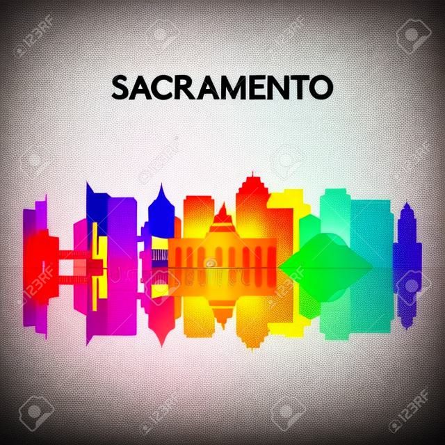 Sacramento skyline silhouette in colorful geometric style. Symbol for your design. Vector illustration.