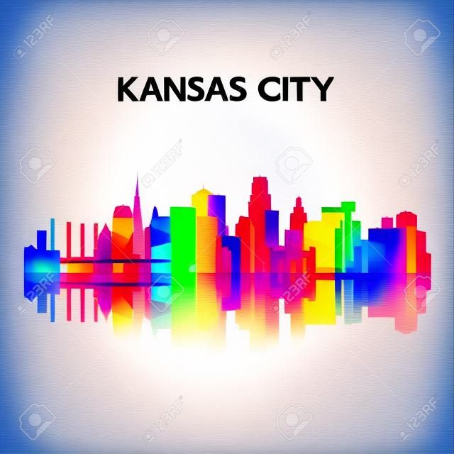 Kansas City skyline silhouette in colorful geometric style. Symbol for your design. Vector illustration.
