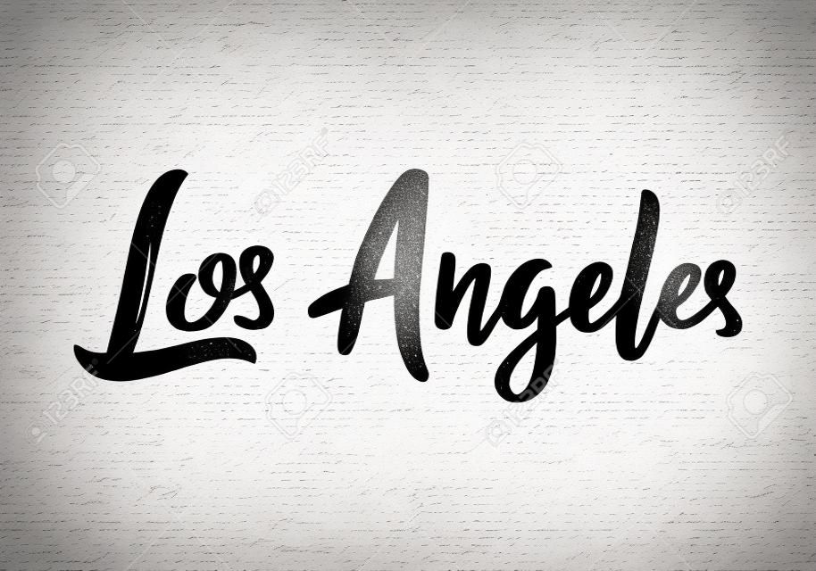 Los Angeles handwritten calligraphy. Hand drawn brush lettering. Vector design template.