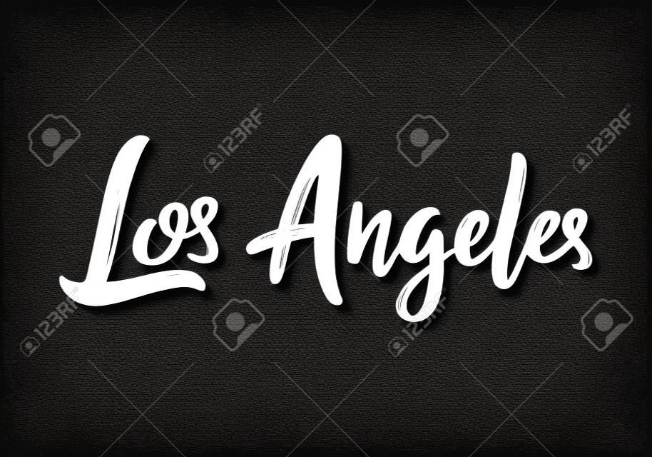 Los Angeles handwritten calligraphy. Hand drawn brush lettering. Vector design template.