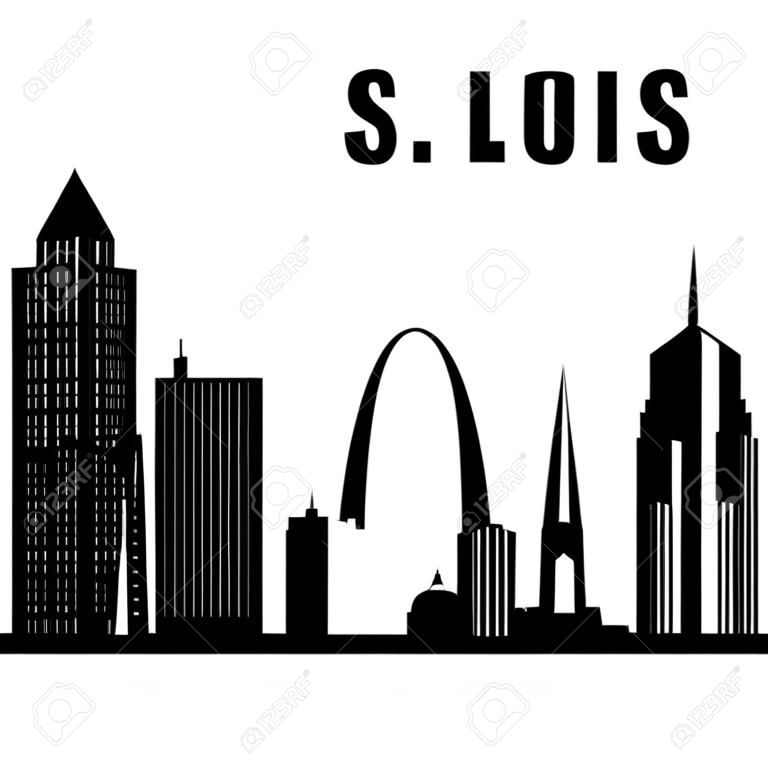 Siluetta semplice della città di St.Louis. Fondo urbano moderno. Orizzonte di vettore.