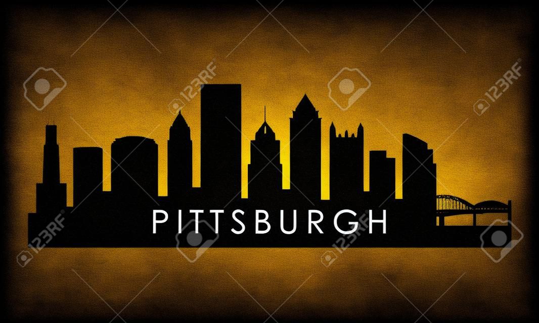 Pittsburgh city logo. State of Pennsylvania. White font Vector