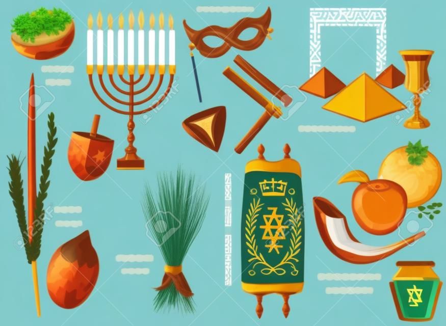 Fêtes juives icons vacances israéliens