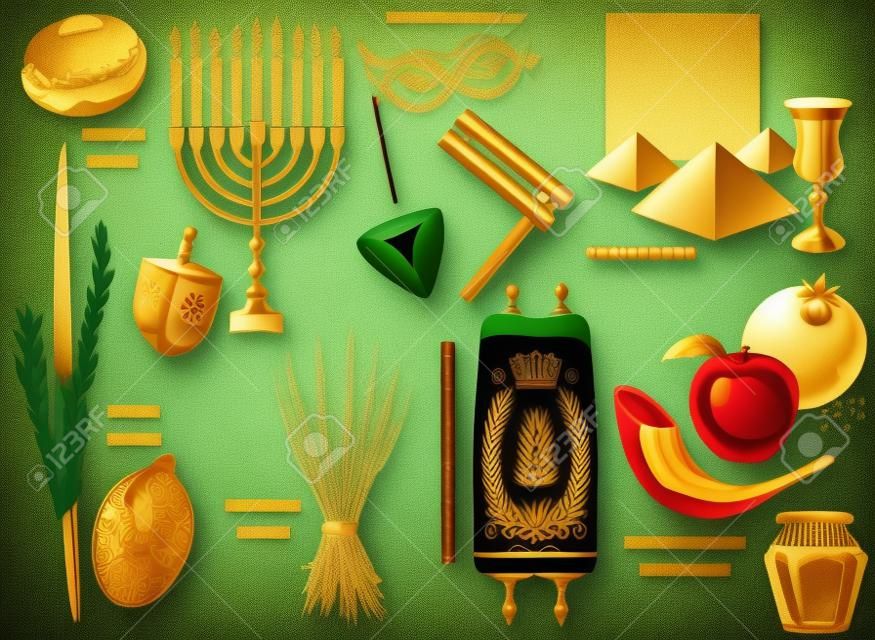 Joodse feestdagen iconen Israëlische feestdagen