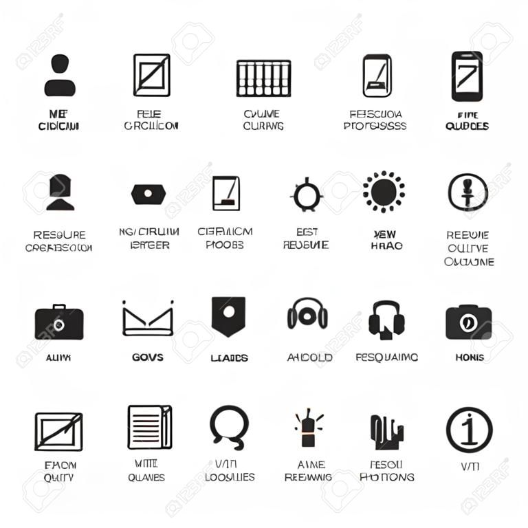 Resume or curriculum vitae related vector icon set