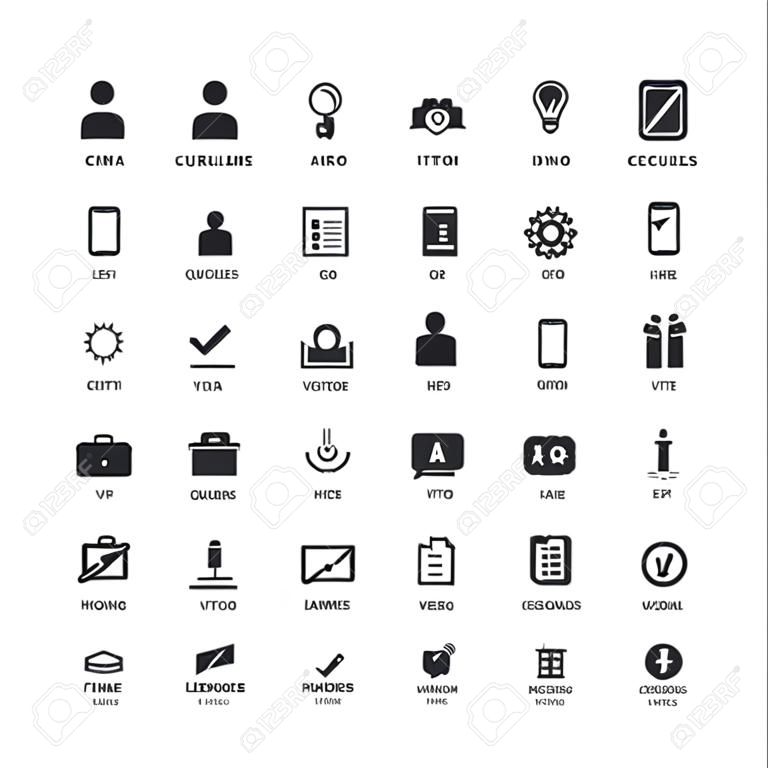 Resume or curriculum vitae related vector icon set