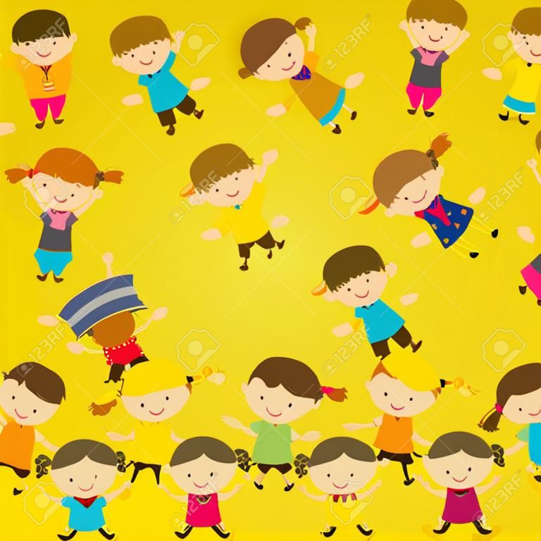 Kinder-Design über gelbem Hintergrund Vektor-Illustration