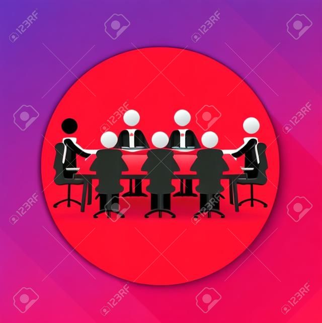 Business-Design auf rotem Hintergrund, Vektor-Illustration