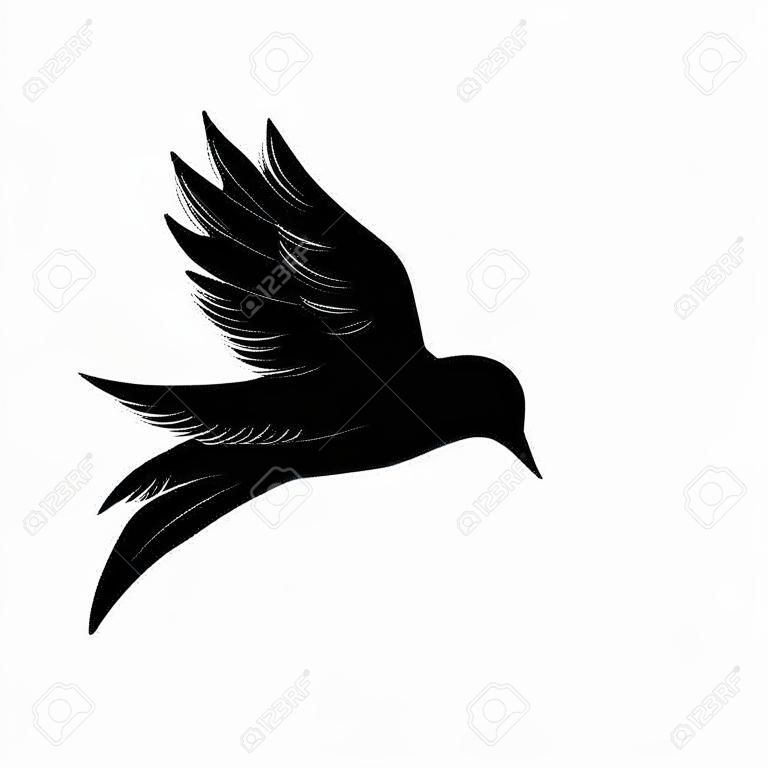 colombe silhouette icône image vector illustration design
