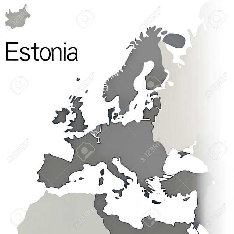 Estland kaart pictogram. Europa natie en regering thema. Geïsoleerd ontwerp. Vector illustratie