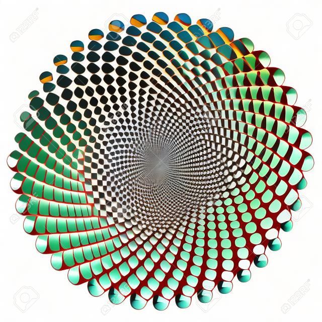 Checkered Spiral Design Element. Abstract vector image