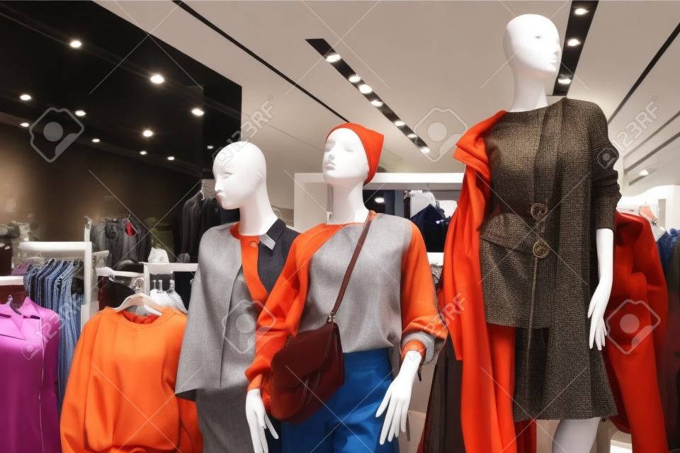 Mannequins gekleed in vrouwelijke vrouw casual kleding in de winkel van Sh