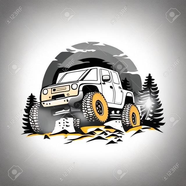 offroad hand draw design  vector