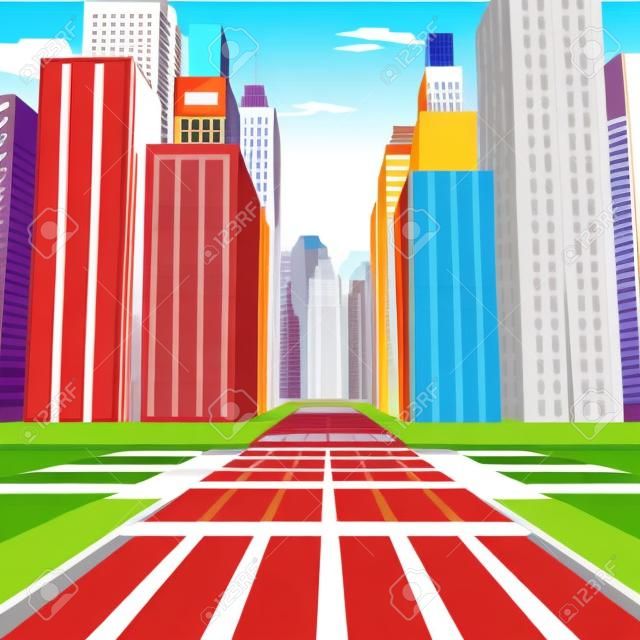 Векторная иллюстрация из мультфильма города.