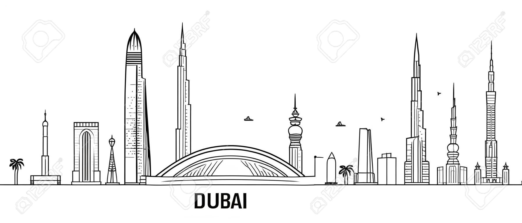 Dubai skyline United Arab Emirates UAE city vector