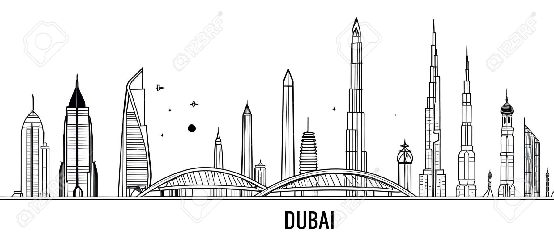 Skyline de Dubaï Émirats Arabes Unis Émirats Arabes Unis vecteur de la ville