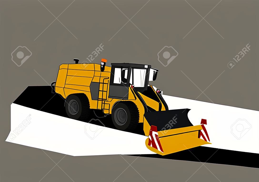 道路の建設中の道路建設の機械。