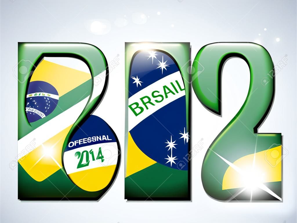 Vector - Brasil 2014 Letters with Brazilian Flag