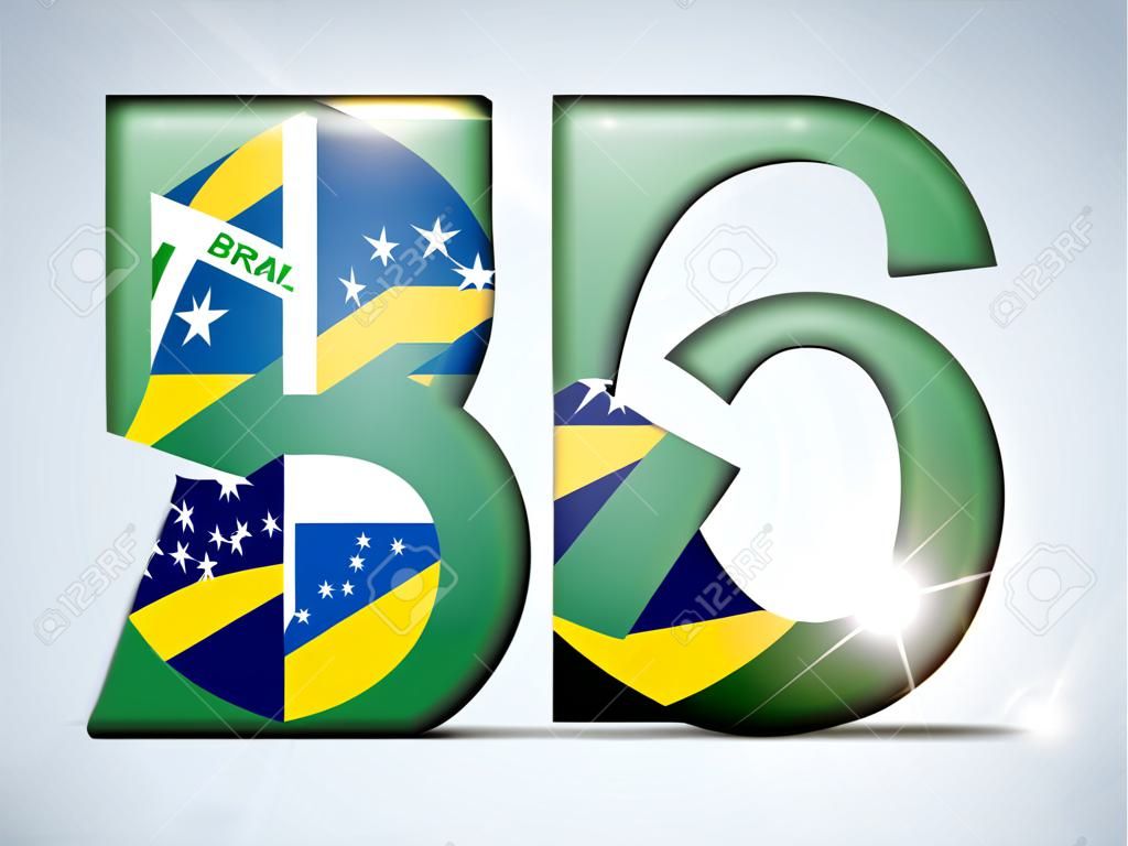 Vector - Brasil 2014 Letters with Brazilian Flag