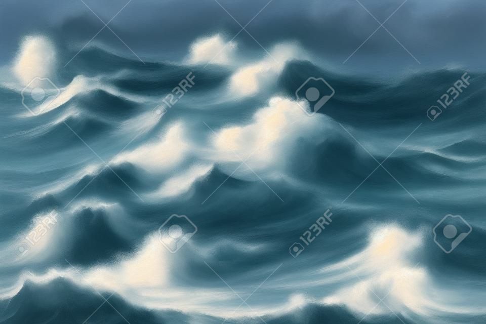 Волны бурном море