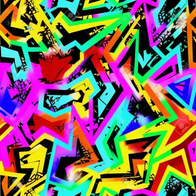 colored graffiti seamless pattern with grunge effect