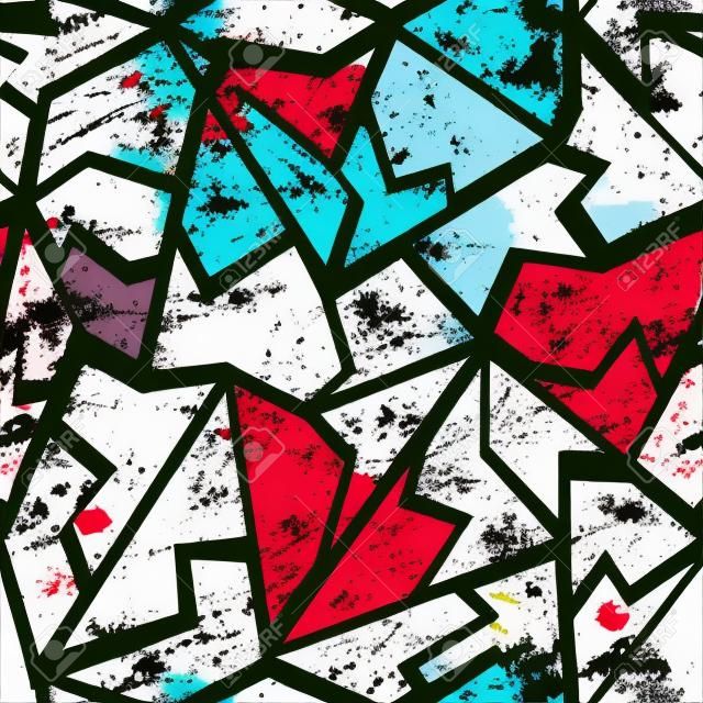 grunge gekleurde graffiti naadloos patroon