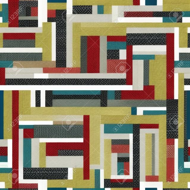 retro square seamless pattern with grunge effect