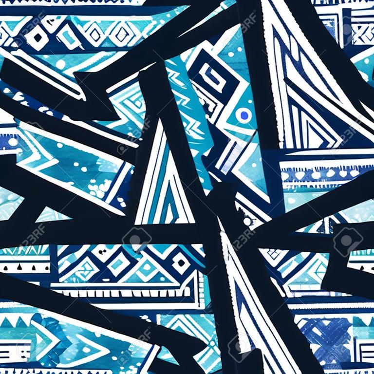 青い部族のシームレスなパターン