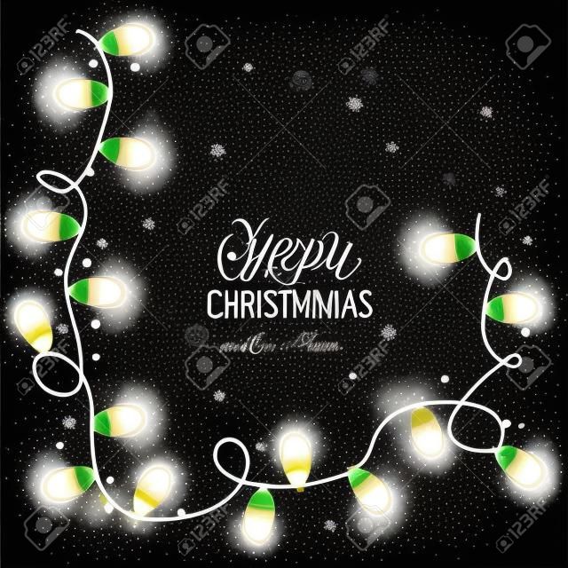 Christmas light bulb new year greeting card vector