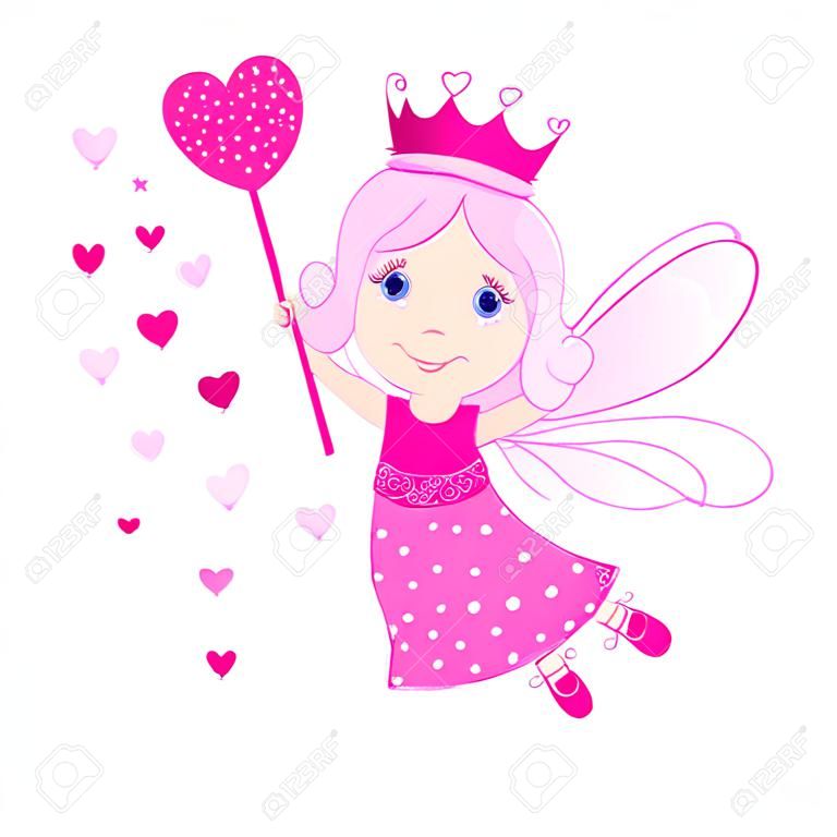 Cute Valentine Märchen rosa Sterne und Herzen, Vektor-Hintergrund