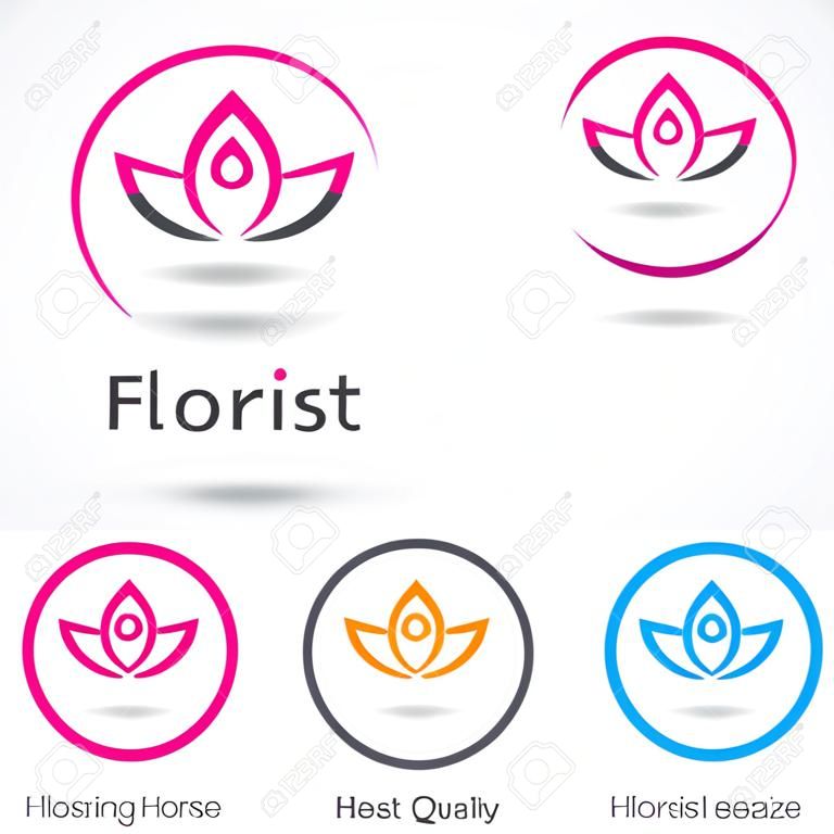 Logo floristería plantilla de diseño vectorial