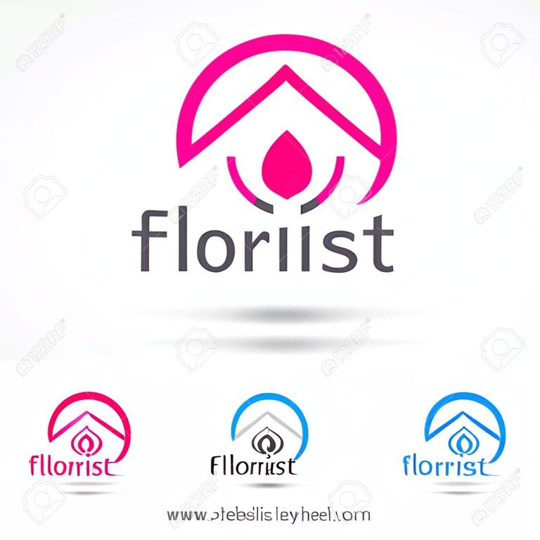 Logo floristería plantilla de diseño vectorial