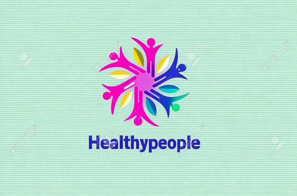 Healthy Colorful People Design Illustration