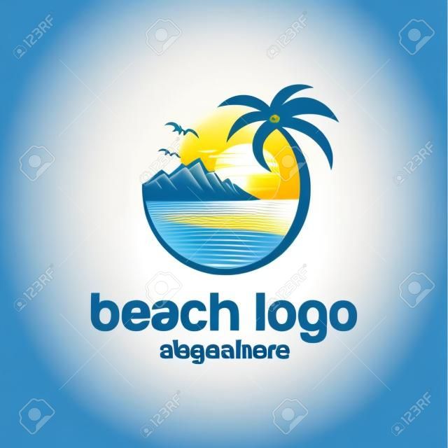 Vector de diseño de logotipo de playa