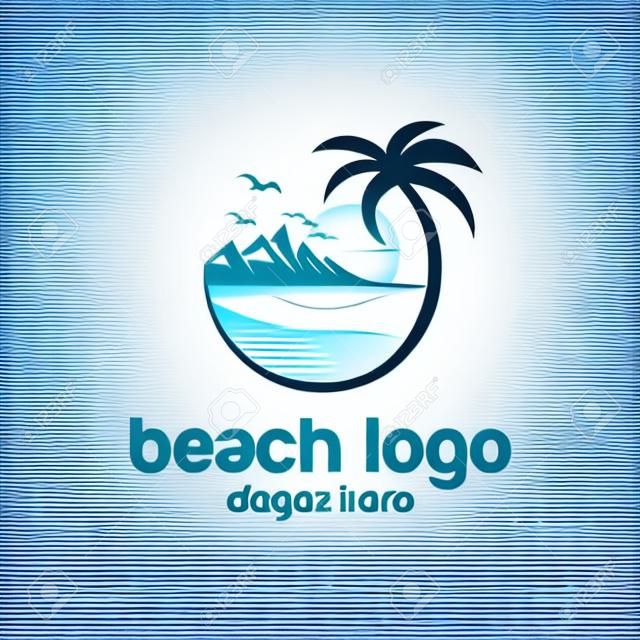 Beach logo design Vector