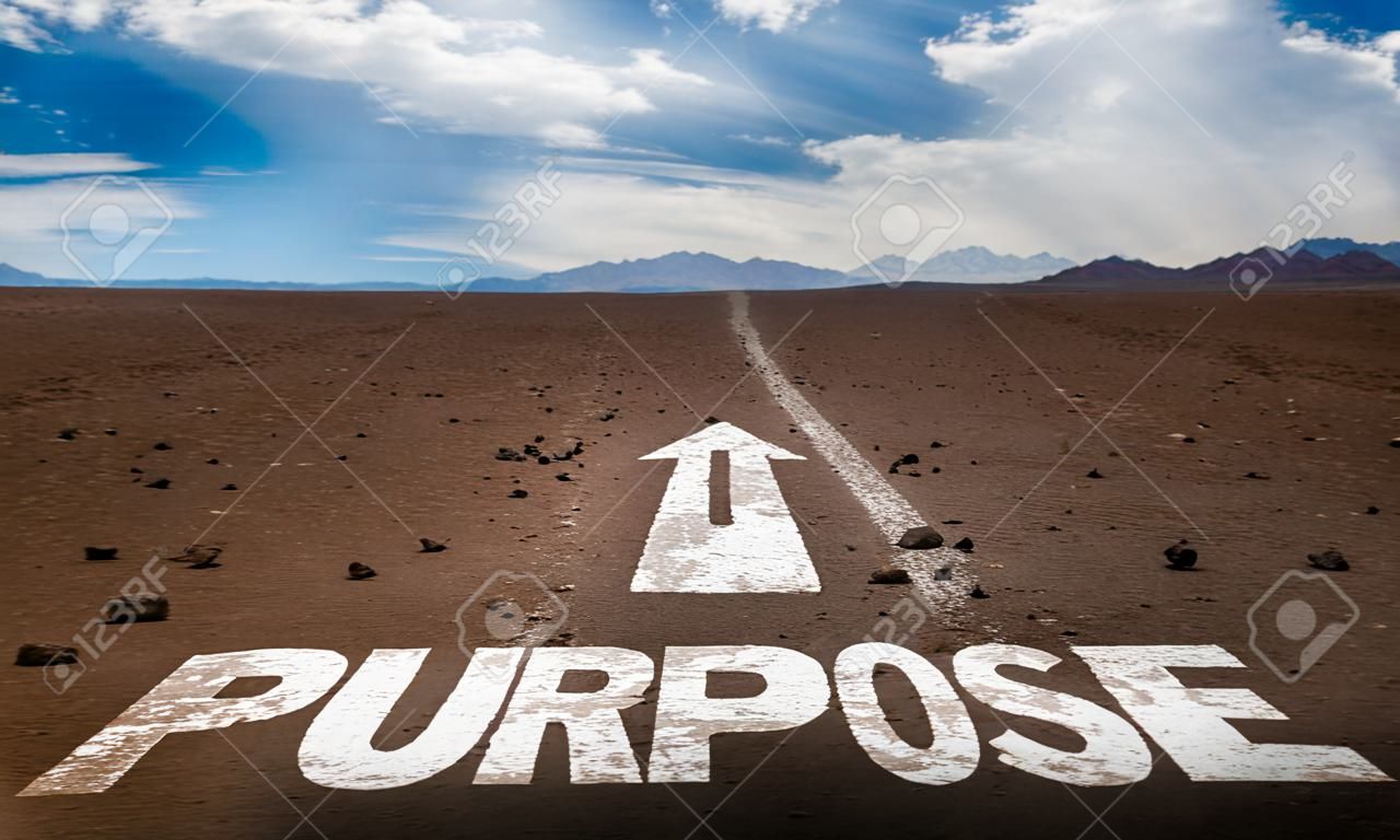 Purpose written on desert background