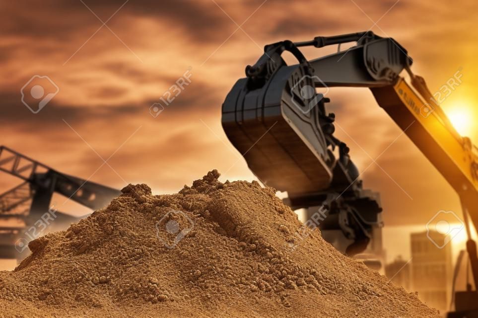 Primo piano di un escavatore cantiere