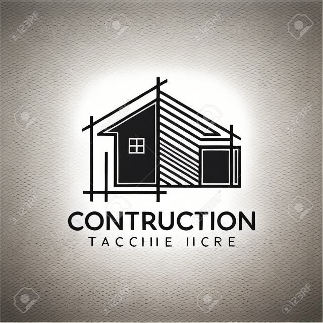 Projekt logo architektury, szablon projektu marki firmy budowlanej wektor. szablon logo wektora architekta i budownictwa