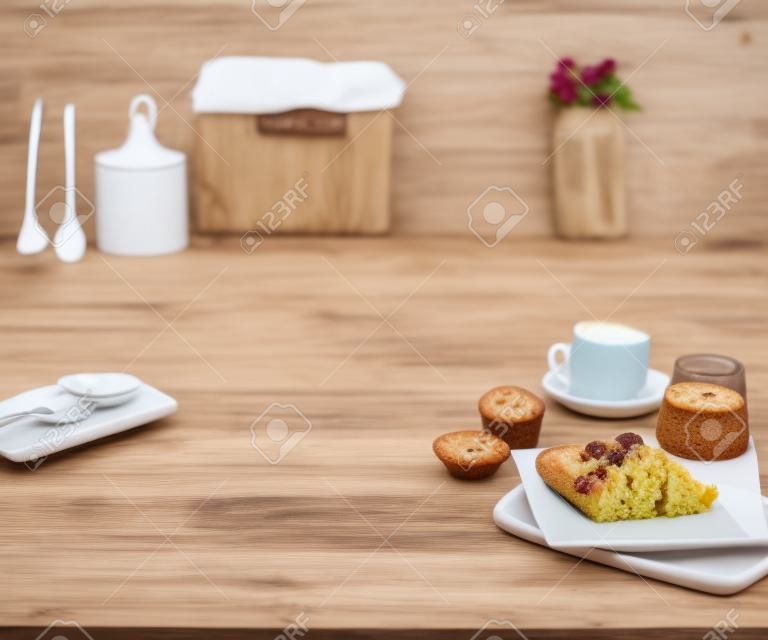 Set of breakfast food or bakery,cake on table kitchen background.cooking and eating with healthy lifestyle.top view