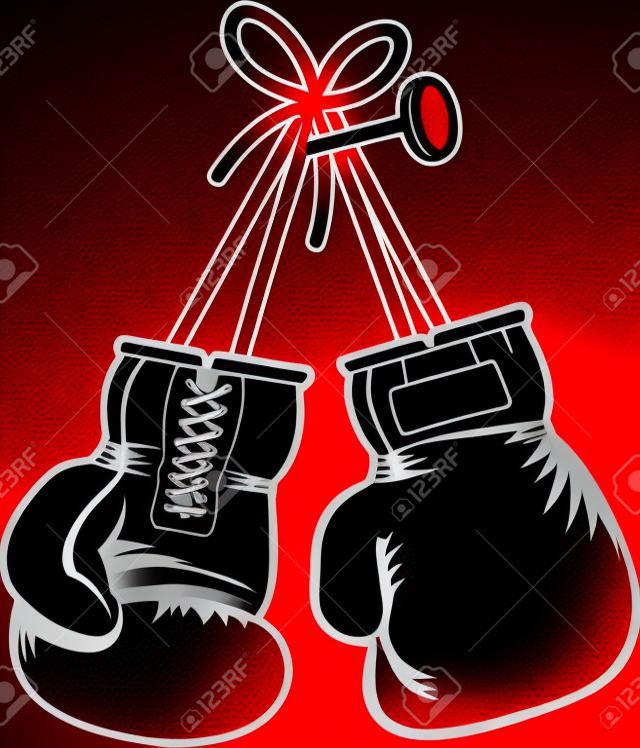 rojo vector guantes de boxeo