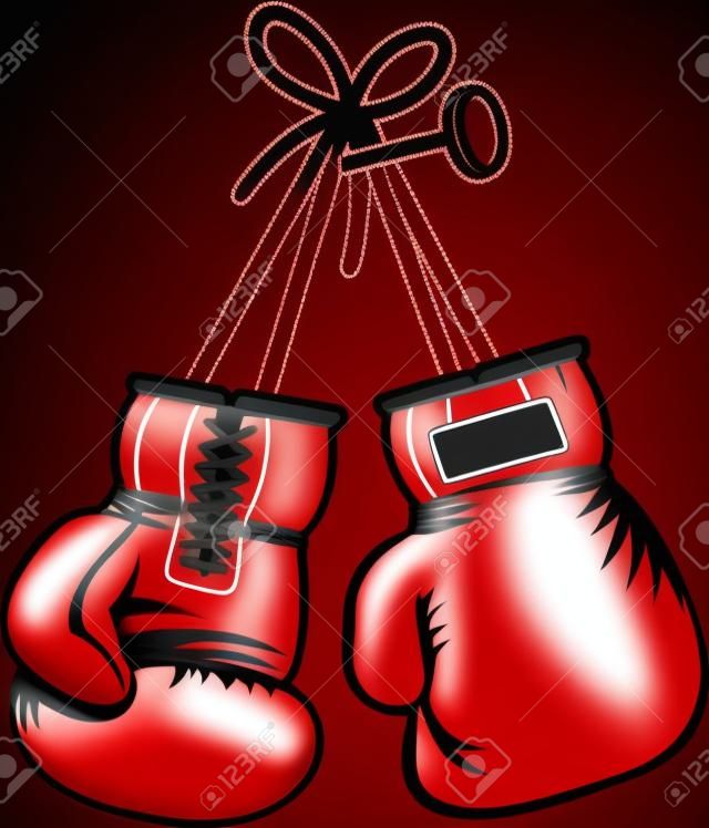 rojo vector guantes de boxeo