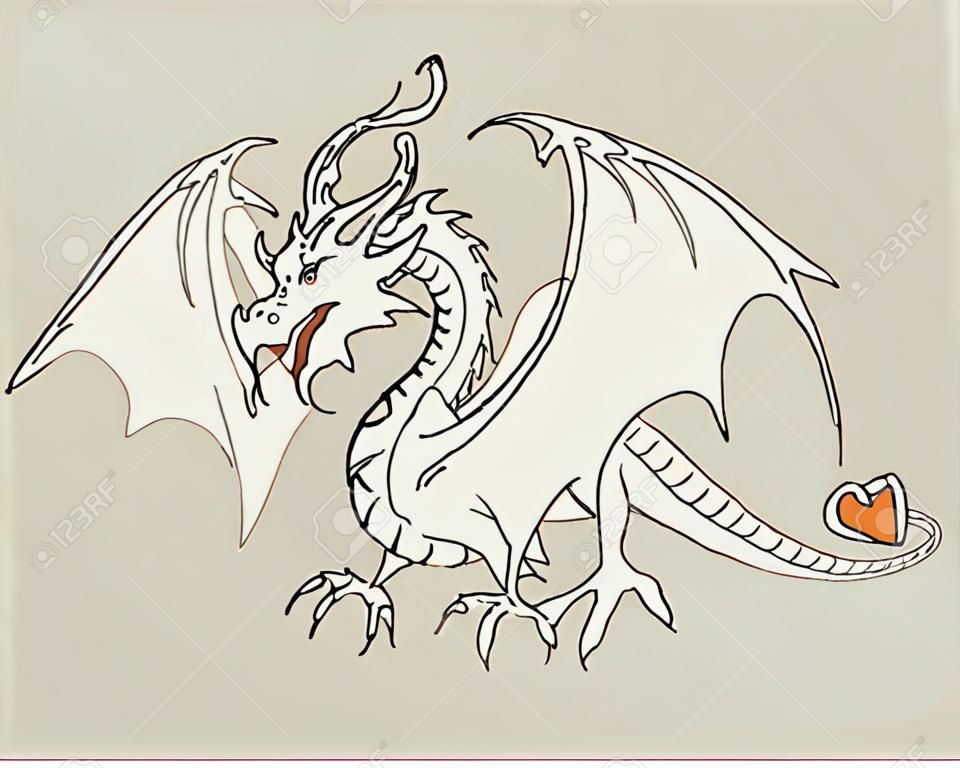 de tatouage de dragon croquis, illustration vectorielle