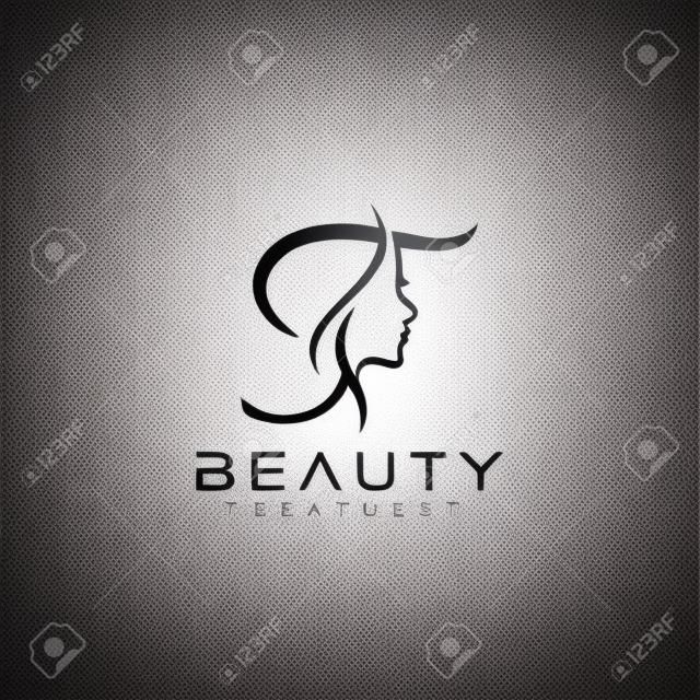 Buchstabe T Schönheit Gesicht Logo Design Vektor Icon