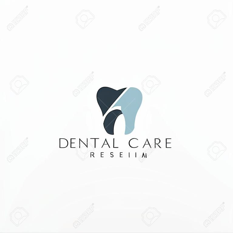 Design de logotipo de dente dental Letter A