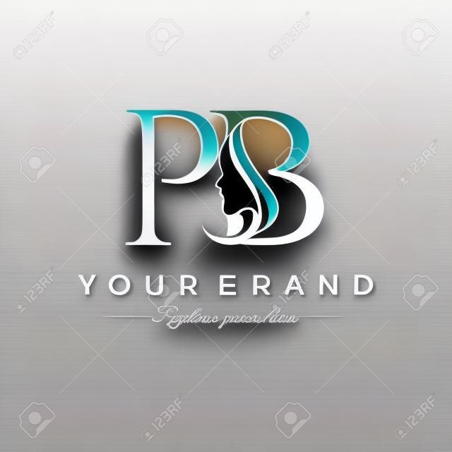 Initial Letter PB Beauty Face Logo Design Vector