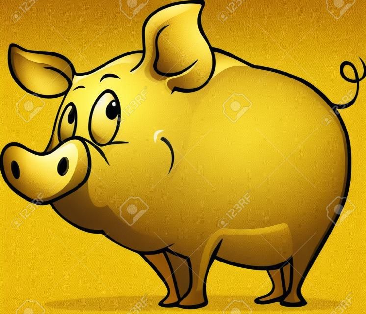 Illustration de cochon d'or.